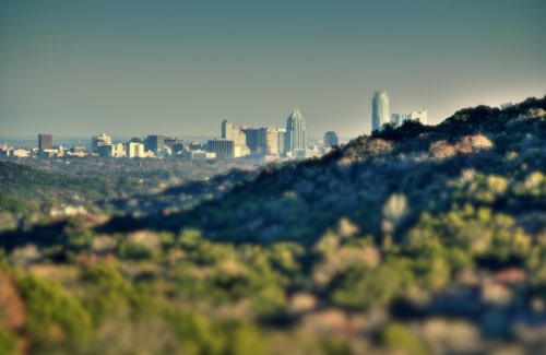 Austin skyline from hill top