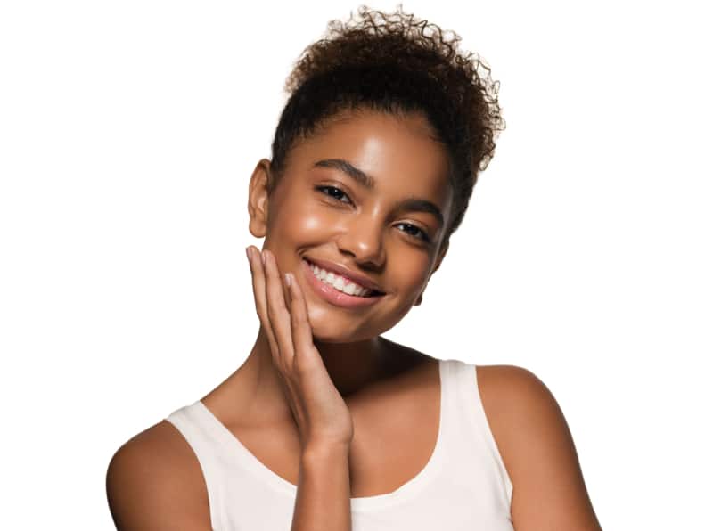 Portrait of african american woman with clean healthy skin